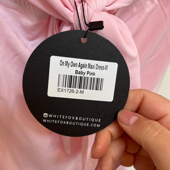 NWT White Fox Boutique On My Own Again Maxi Dress Pink Size Medium - Picture 8 of 10